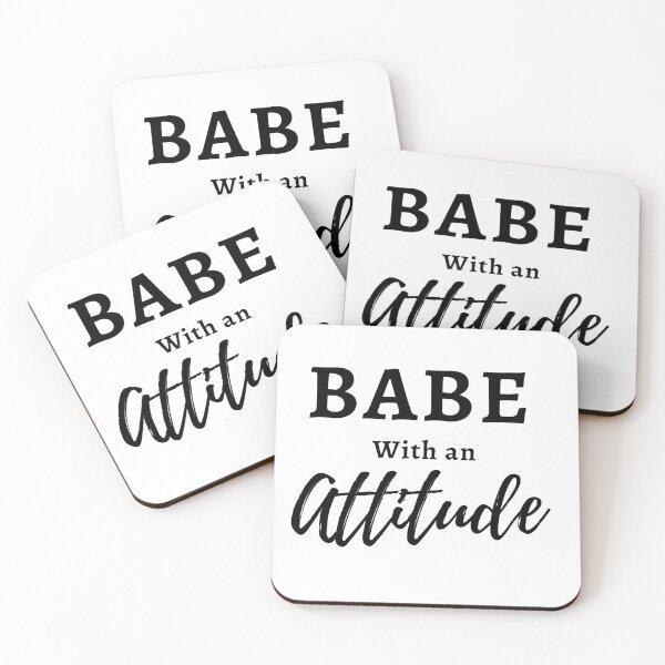 Item preview, "Babe With an Attitude" - Funny Fierce Babe With an Attitude T-shirt for Women and Girls in Black Text designed and sold by Femtality.