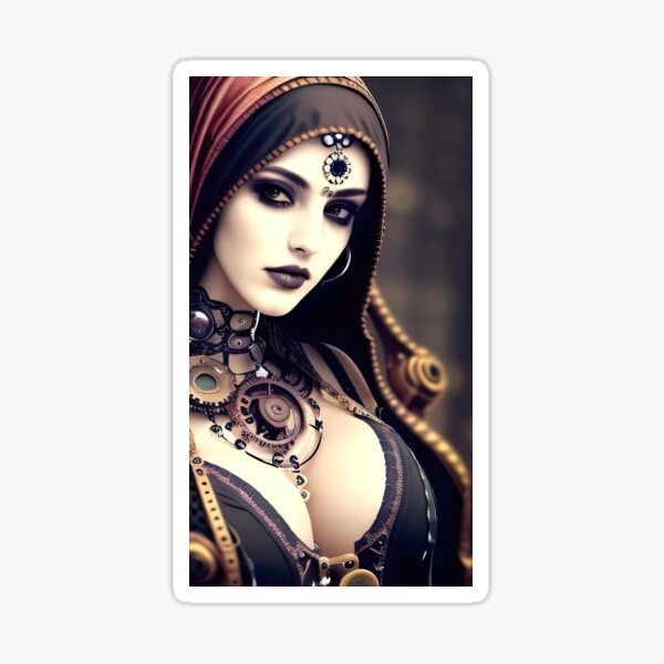 Item preview, Stunning Indian Steampunk Lady designed and sold by RaveToTheGrave.