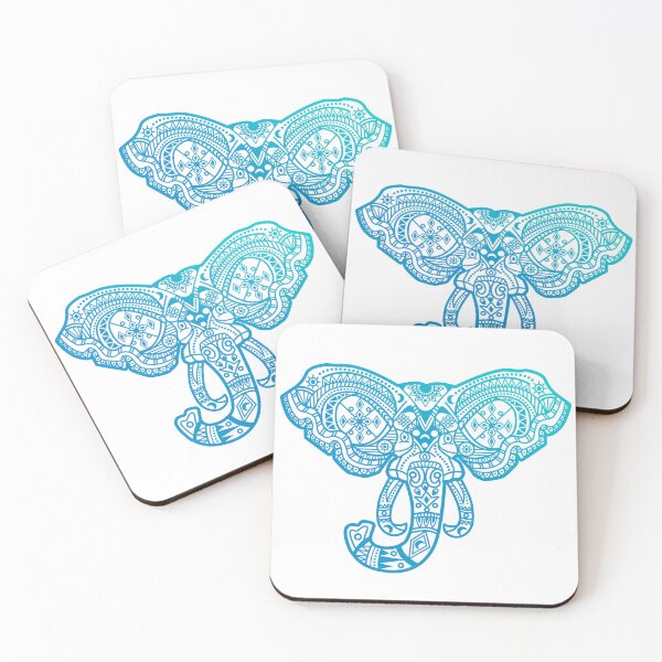 Item preview, Transform your space with the beauty of an elephant mandala in bluish tones designed and sold by marco2r.