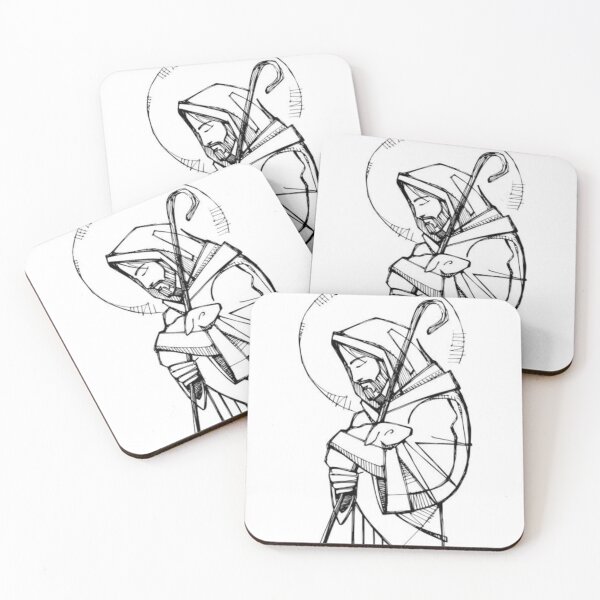 Item preview, Jesus Christ Good Shepherd ink illustration stock illustration designed and sold by ULTRAMAX_DESIGN.