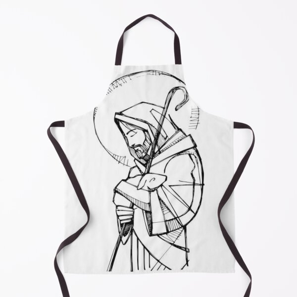 Item preview, Jesus Christ Good Shepherd ink illustration stock illustration designed and sold by ULTRAMAX_DESIGN.