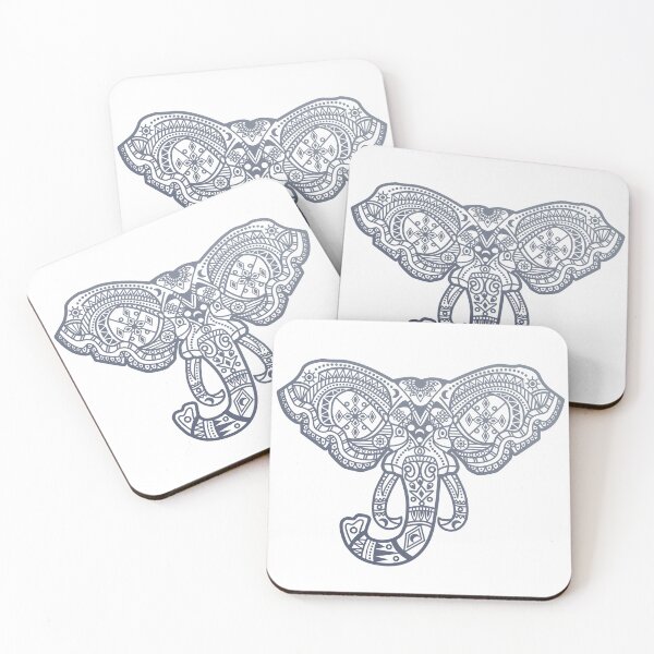 Item preview, Transform your space with the beauty of an elephant mandala in gray tones designed and sold by marco2r.