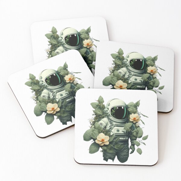 Item preview, Space Botanist: A Design of an Astronaut Holding a Flower with Four Green Leaves designed and sold by oussamaus.