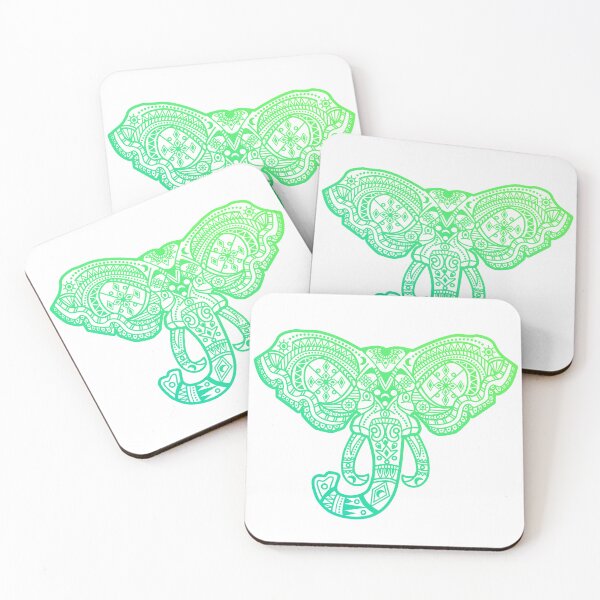 Item preview, Transform your space with the beauty of an elephant mandala in green tones designed and sold by marco2r.