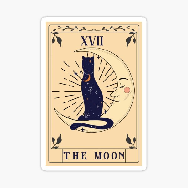 Black cat icon and moon phase' Sticker