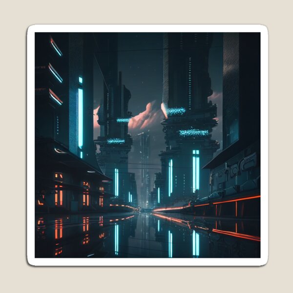 Item preview, a city inspired by Tron the movie designed and sold by AiWonderPrints.