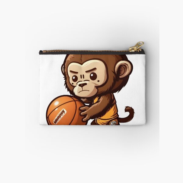 Aperçu de l'œuvre Petit singe mignon jouant au ballon de basket 3 créée et vendue par Fivefix-Store.