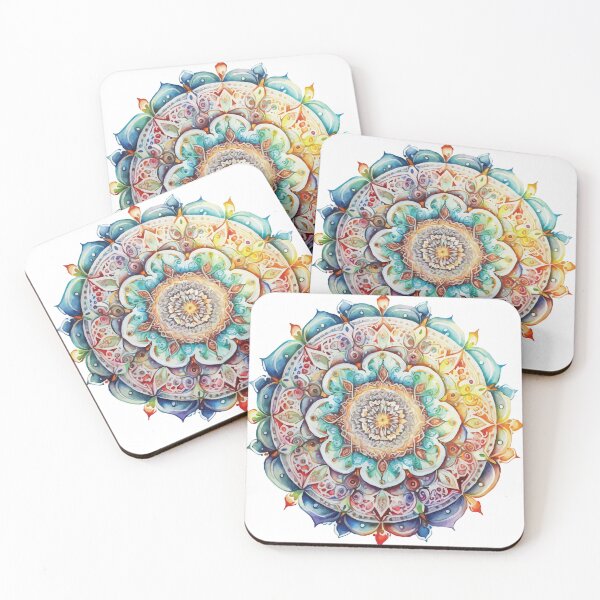 Item preview, A Pastel Watercolor Boho Mandala - Sacred Space Mandalas Collection designed and sold by GVRDesign.