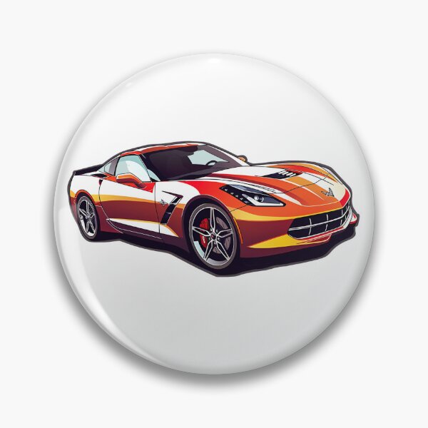 Item preview, Chevrolet Corvette C7 Stingray Orange Hardtop sports car vector logo designed and sold by cgaviator-uk.