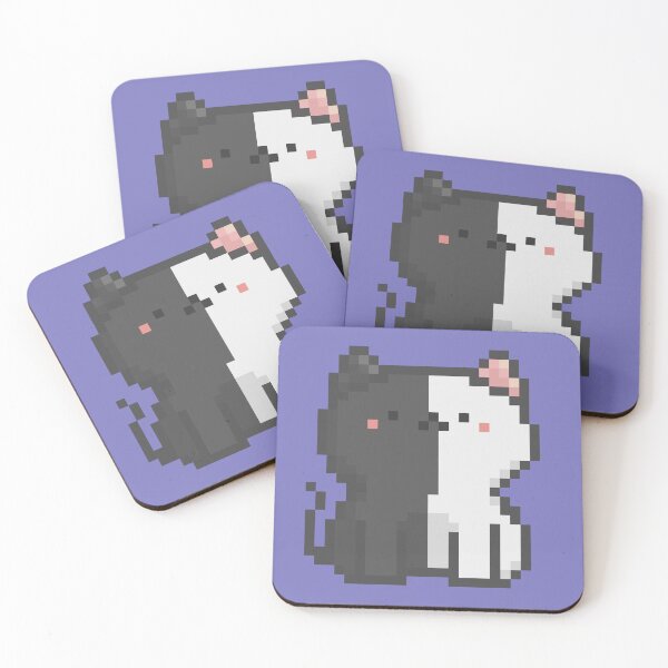 Item preview, Pixel Quiet Two Face Black White Cat 37 designed and sold by sosorimaru.