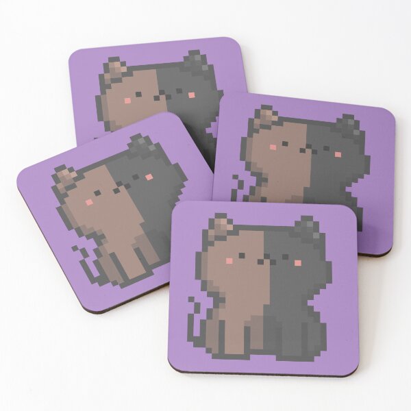 Item preview, Pixel Quiet Two Face Brown Black Cat 38 designed and sold by sosorimaru.
