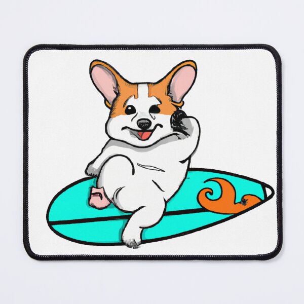 Item preview, Corgi dog chilling on surfboard designed and sold by YuneDesigns.