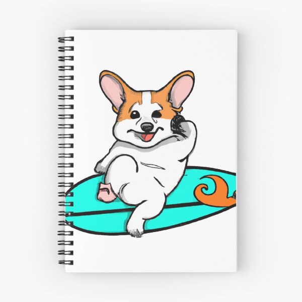 Item preview, Corgi dog chilling on surfboard designed and sold by YuneDesigns.