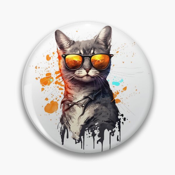 Artikelvorschau, Grafischer Vektor einer niedlichen glücklichen Katze, die buntes Design der Sonnenbrille trägt 1 entworfen und verkauft von Fivefix-Store.