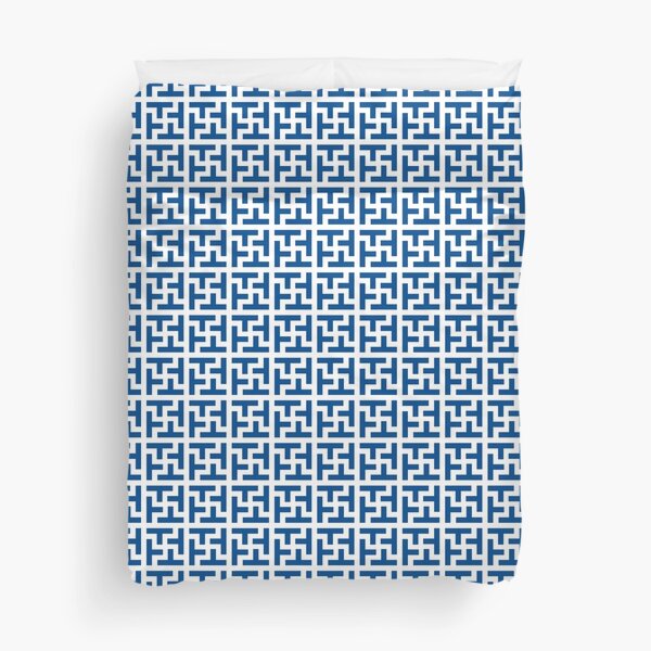 Blue Korean Geo pattern02 Duvet Cover