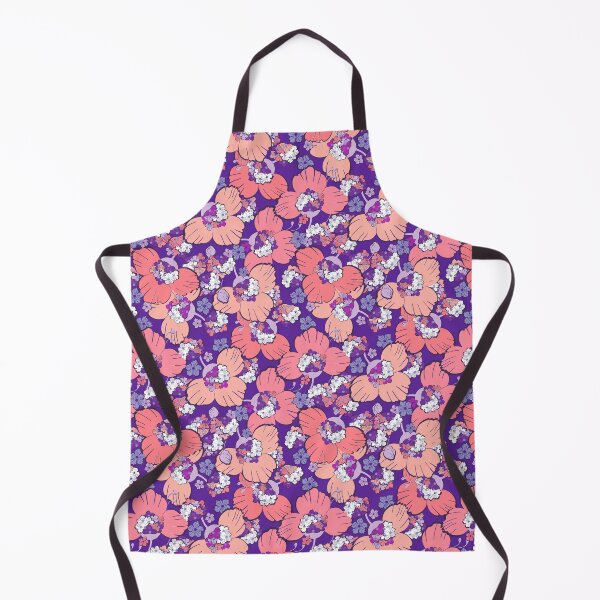 Item preview, Abstract flowers, Pink-coral on a purple background designed and sold by Alex Blud.