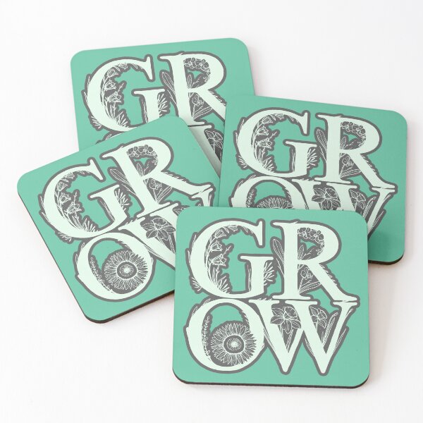 Item preview, Evergreen Grow Garden Floral Typography Sunflower Positivity designed and sold by Renata Illustrata.
