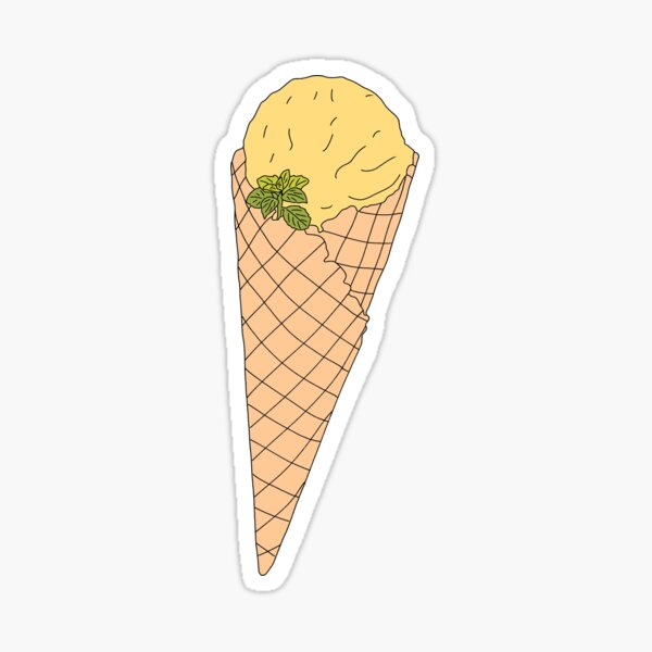 Cono De Helado De Naranja Pegatina