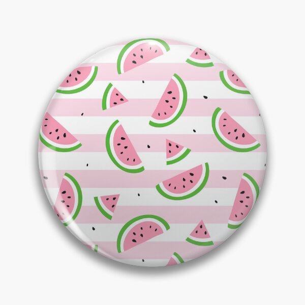 Item preview, Watermelon Pattern, Watermelon Slices on Pink and White Stripes Background designed and sold by graphic-genie.