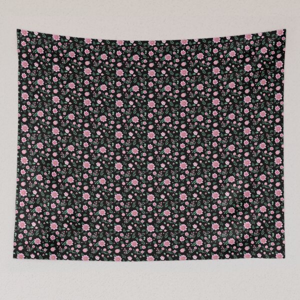 Item preview, Black Background with Pink Posies designed and sold by OpenED360.