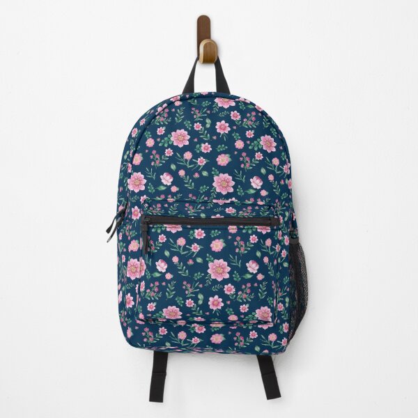 Item preview, Cerulean Blue Background with Pink Posies designed and sold by OpenED360.