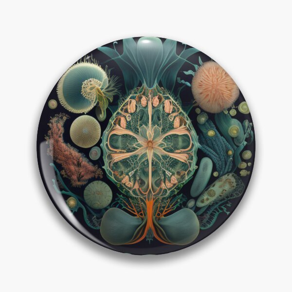 Item preview, Ernst haeckel and microbiology inspired organic shapes with realistic textures designed and sold by Queenlardcake.