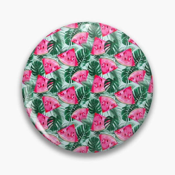 Item preview, Watermelon Pattern, Tropical Palm Leaves, designed and sold by graphic-genie.