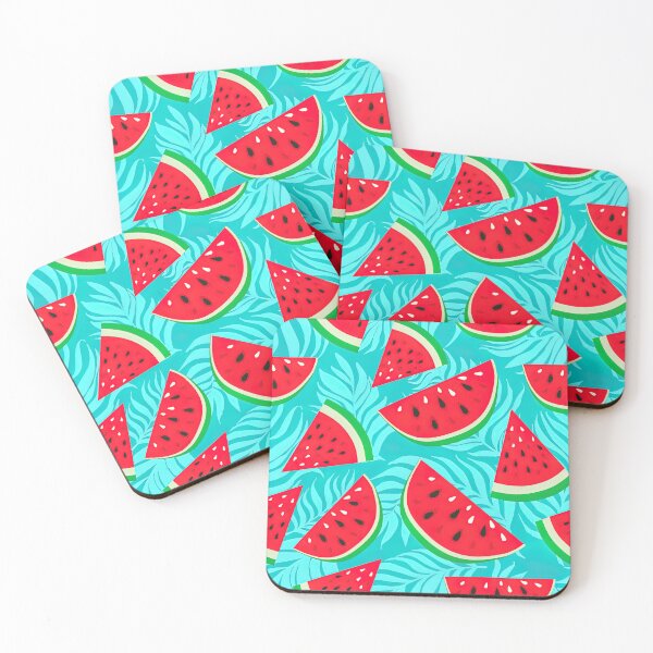 Item preview, Watermelon Pattern, Tropical Palm Leaves, designed and sold by graphic-genie.
