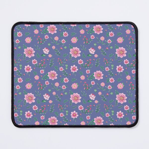 Item preview, Dusky Blue Background with Pink Posies designed and sold by OpenED360.