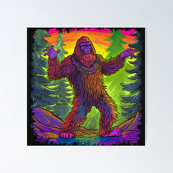 Sol Duc Sasquatch Landscape buying Painting Canvas Print, Bigfoot Wall Art