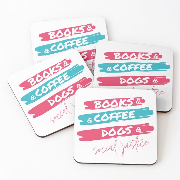 Item preview, books and social justice coffee and dogs and designed and sold by Artezia.