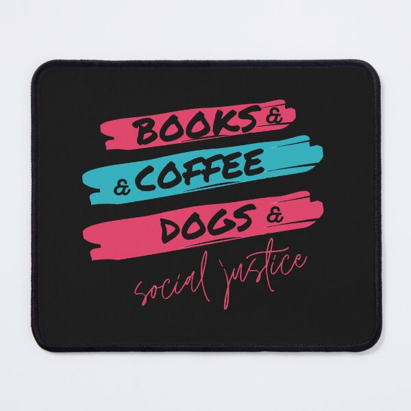 Item preview, books and social justice coffee and dogs and designed and sold by Artezia.