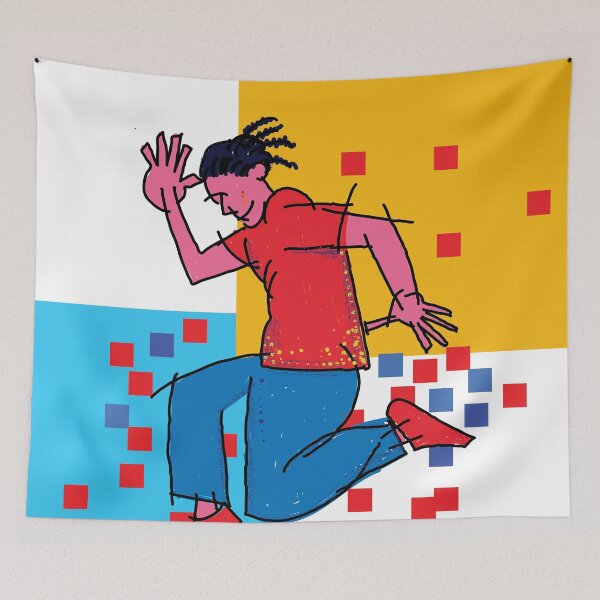 Item preview, dancing man modern art t-shirt | dancing man  designed and sold by KARTICK DUTTA.