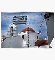 GREEK CHURCH..........GREEK FLAG Poster