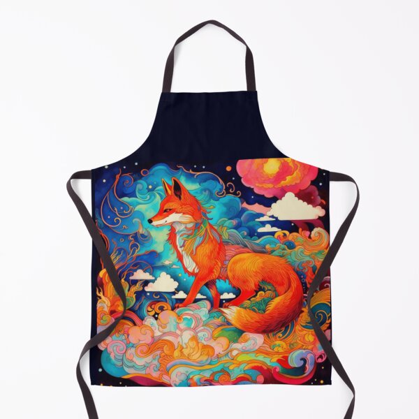 Item preview, Kitsune in Fiery Clouds - Japanese Mythology Art designed and sold by Sakashi-Canvas.