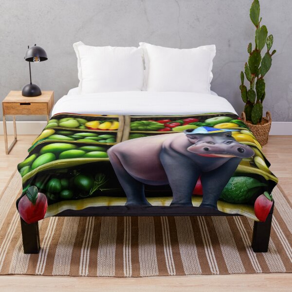 Item preview, Birthday hippo vegetable shop designed and sold by Steeshirts.