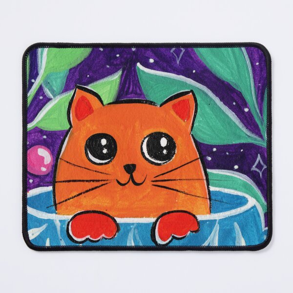 Item preview, Orange cat in the teacup gouche art designed and sold by pinkyfish1010.