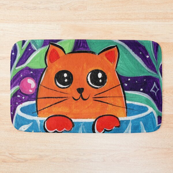 Item preview, Orange cat in the teacup gouche art designed and sold by pinkyfish1010.