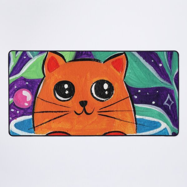 Item preview, Orange cat in the teacup gouche art designed and sold by pinkyfish1010.