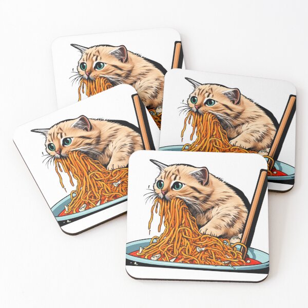 Item preview, Cat Eating Spaghetti  designed and sold by BeeAndTheBear.