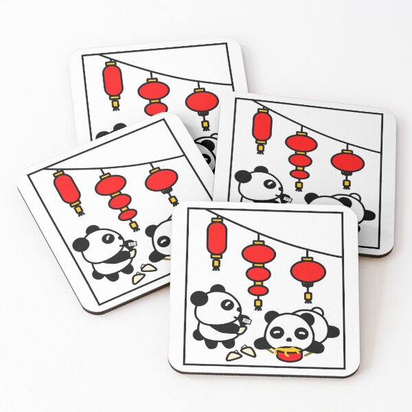 Item preview, Two Cute Pandas Eating Chinese Food designed and sold by OrderofOps.