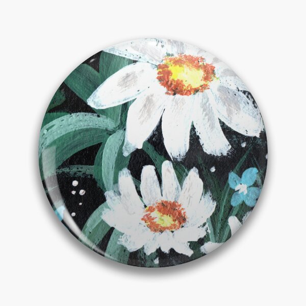 Item preview, White daisy hand painted floral art designed and sold by pinkyfish1010.