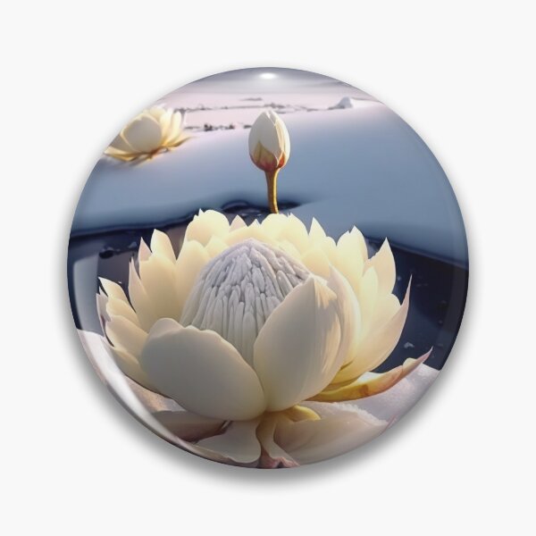 Item preview, white coloured lotus flowers sprouting from the snow mountain 1 designed and sold by jetaiart.