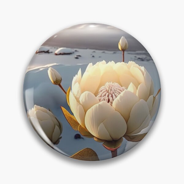Item preview, white coloured lotus flowers sprouting from the snow mountain 2 designed and sold by jetaiart.