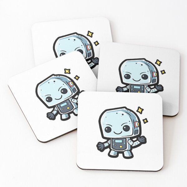 Item preview, Adorable Tech-Inspired Design Funny Simple Color Kawaii 2D Art Nice Character - Little Cute Robot With Cheeky Smile designed and sold by Robotkovo.
