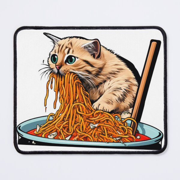 Item preview, Cat Eating Spaghetti  designed and sold by BeeAndTheBear.