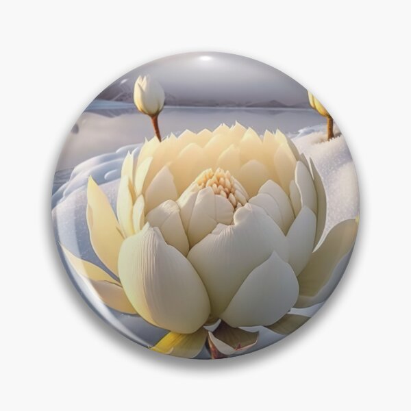 Item preview, white coloured lotus flowers sprouting from the snow mountain 4 designed and sold by jetaiart.
