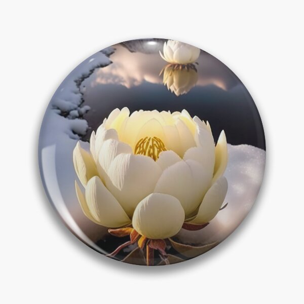 Item preview, white coloured lotus flowers sprouting from the snow mountain 5 designed and sold by jetaiart.