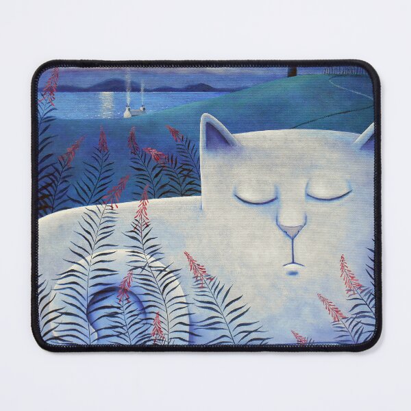 Item preview, Blind white cat on a moonlit night. designed and sold by vickymount.