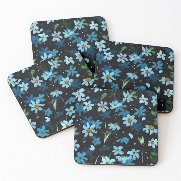 Item preview, Hand painted blue daisy field designed and sold by pinkyfish1010.